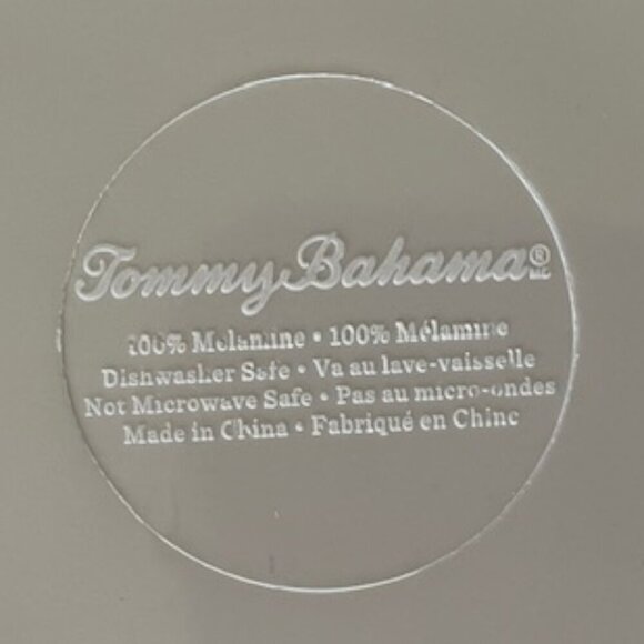 TOMMY BAHAMA Gray Swirl Melamine Dinner Plates (2) - Picture 9 of 11